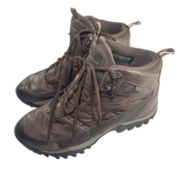 The North Face Mens Winter Mid Waterproof Brown Hiking Boots Heat Seeker Size 11 main image 6